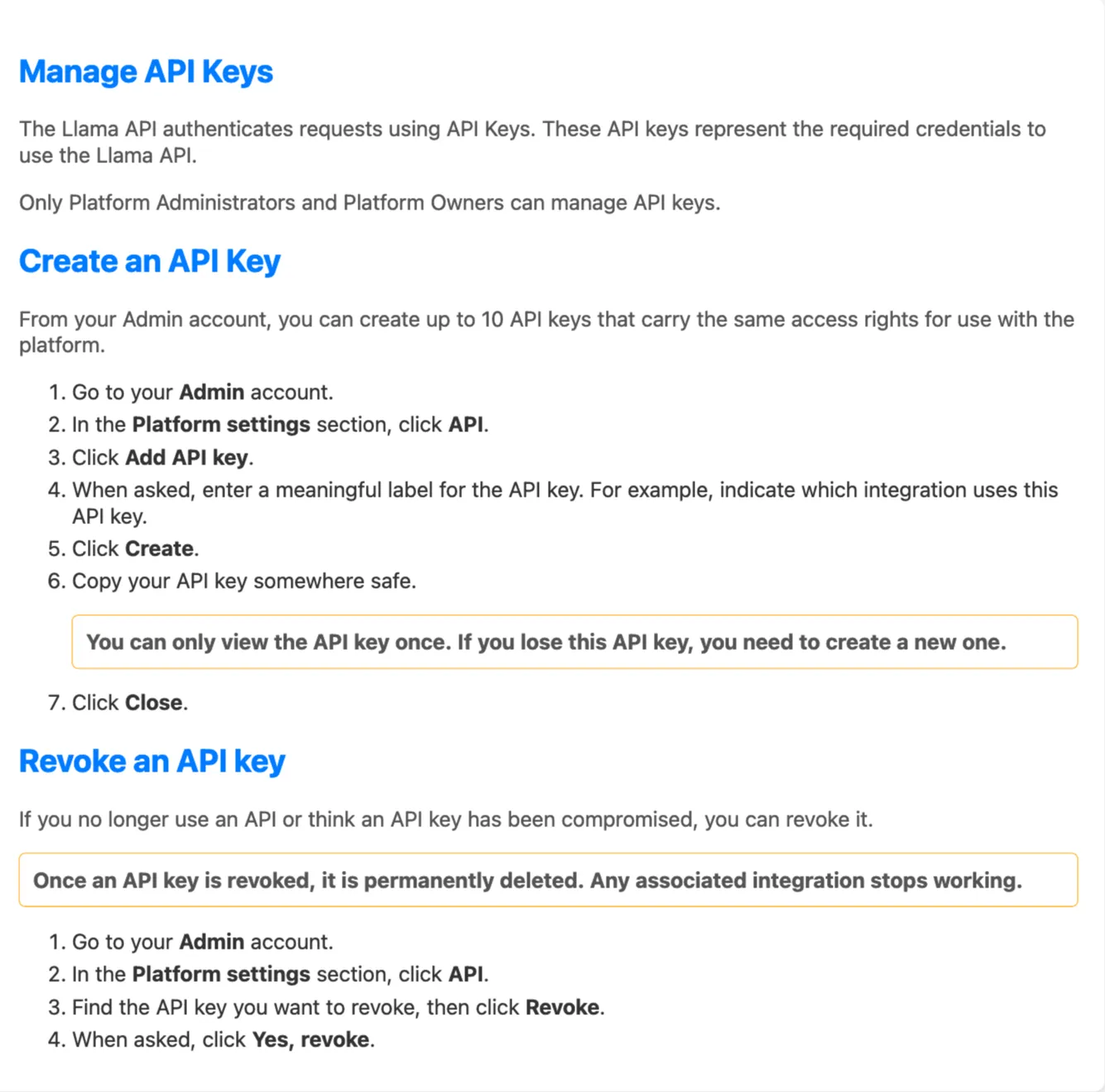 How-to guide for managing API keys in HTML format